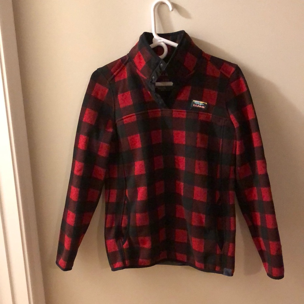 LL bean buffalo plaid fleece